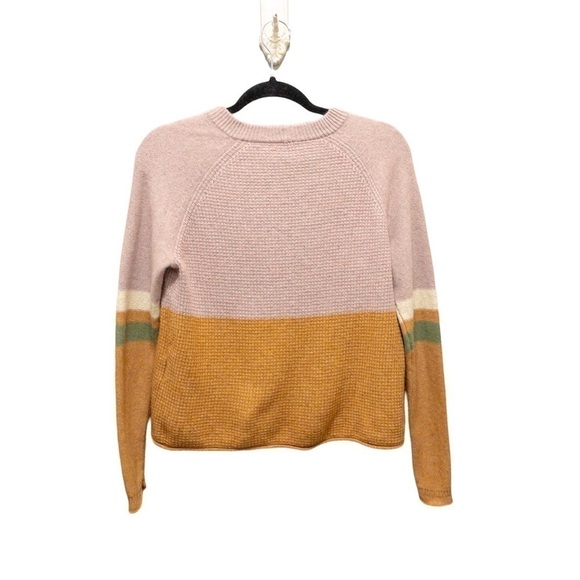 Madewell Striped Roll-Trim Waffle Pullover Sweater - Picture 5 of 7